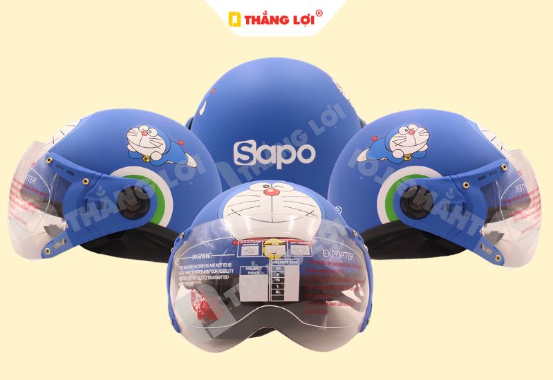 Nón bảo hiểm in logo thương hiệu Sapo dành cho trẻ em