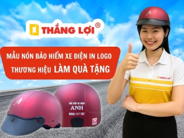 Mẫu nón bảo hiểm xe điện in logo thương hiệu làm quà tặng