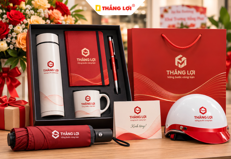 Bộ quà tặng thiết kế riêng theo thương hiệu mừng khai trương