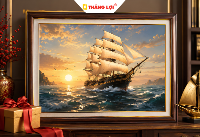 Tranh thuận buồm xuôi gió làm quà khai trương ý nghĩa