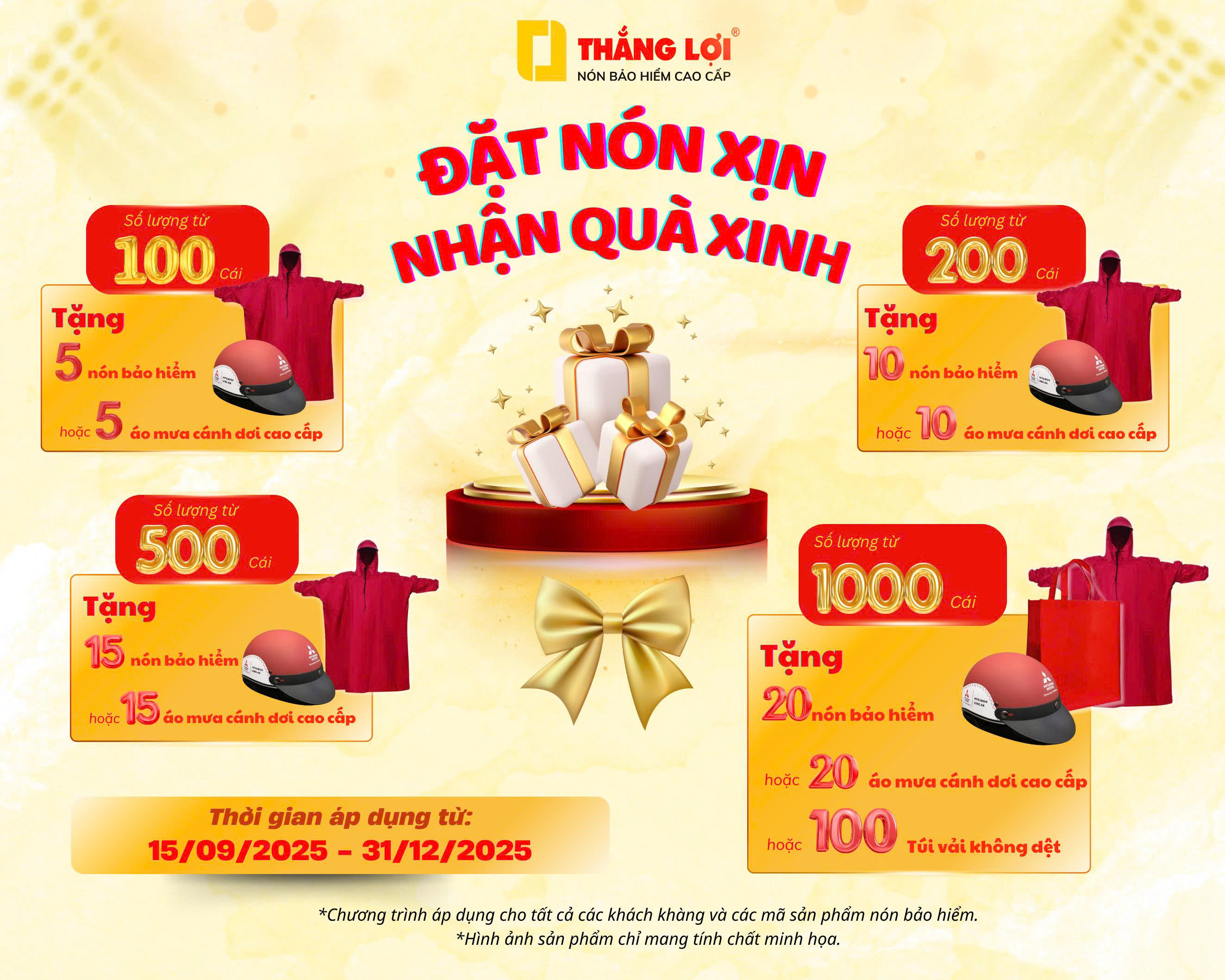 Chương trình khuyến mãi của nón bảo hiểm Thắng Lợi