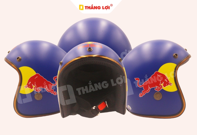 Nón bảo hiểm ¾ đầu RED BULL