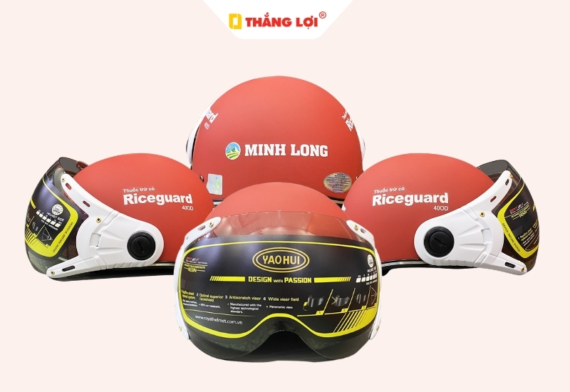 Nón bảo hiểm nửa đầu có kính Riceguard 4000