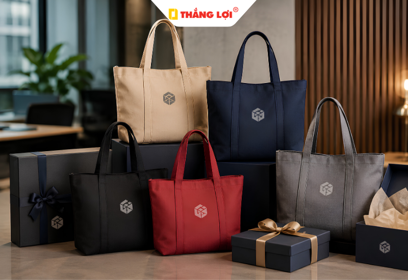 Túi tote làm quà tặng tập thể đơn giản, tiện dụng mỗi ngày