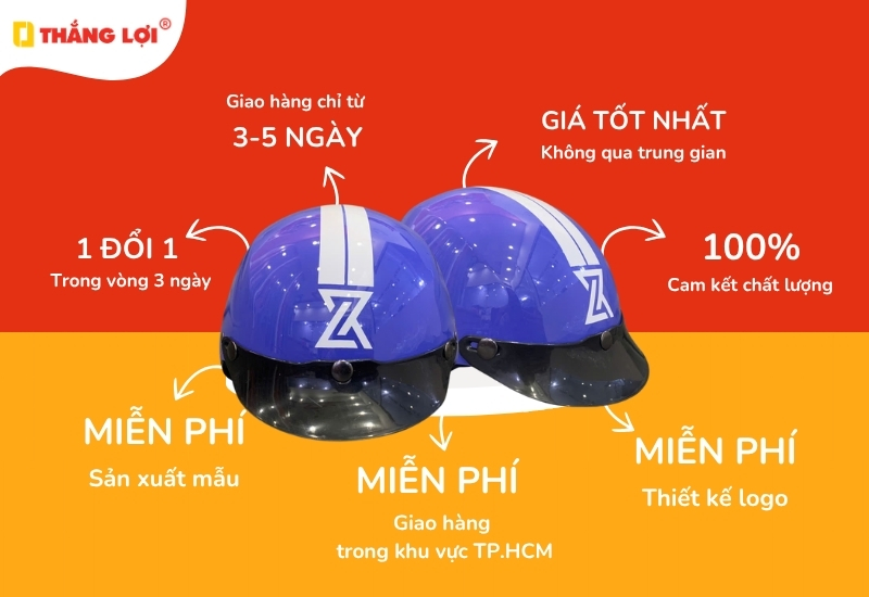 cam kết sản xuất nón bảo hiểm cửa hàng xe máy số lượng lớn