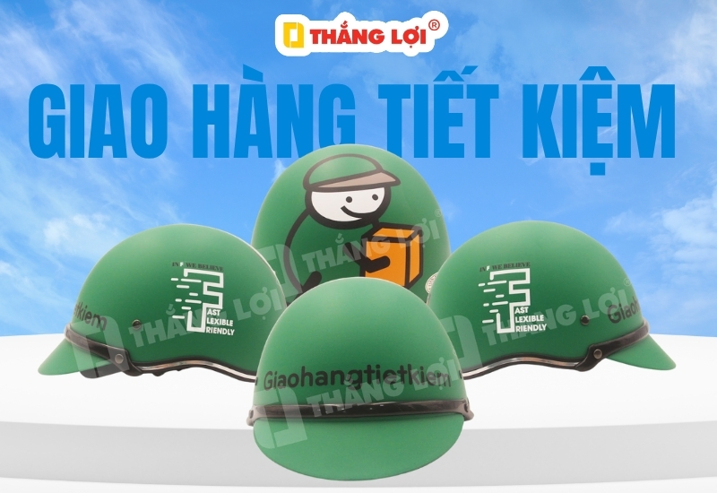 Nón bảo hiểm in logo đơn vị Giao hàng tiết kiệm