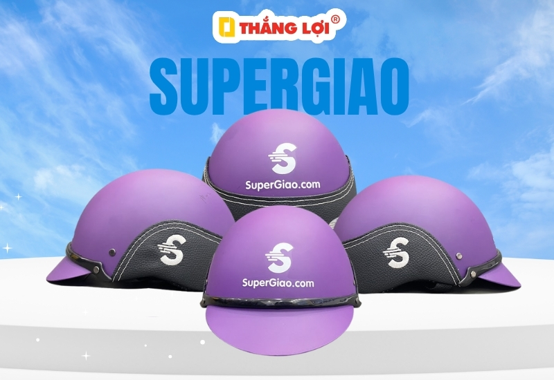 Nón bảo hiểm in logo đơn vị vận chuyển SuperGiao