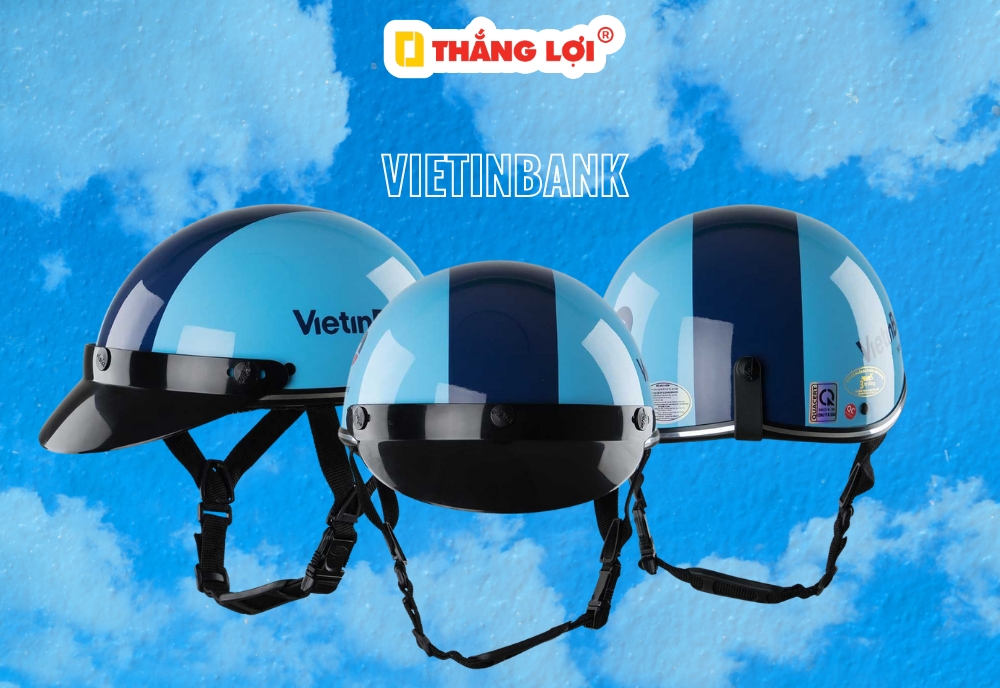 Nón bảo hiểm ngân hàng Vietinbank màu xanh