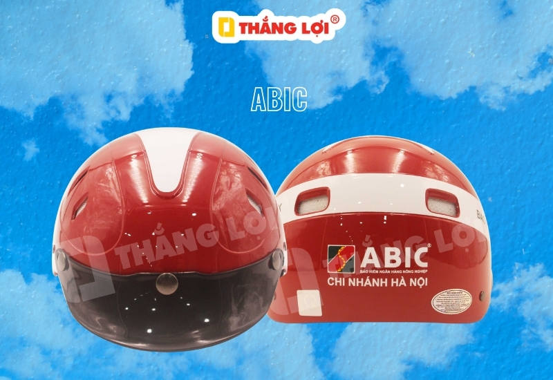 Nón bảo hiểm ngân hàng ABIC chi nhánh hà nội màu đỏ