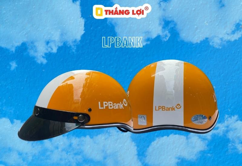 Nón bảo hiểm ngân hàng LP Bank màu cam