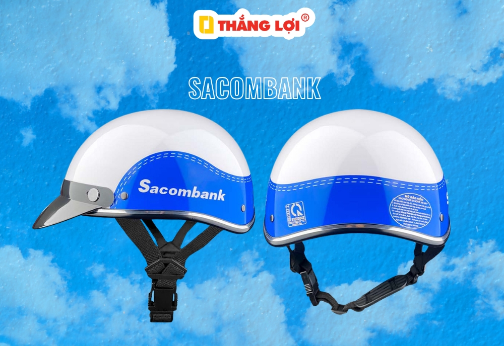 Nón bảo hiểm ngân hàng Sacombank không kính