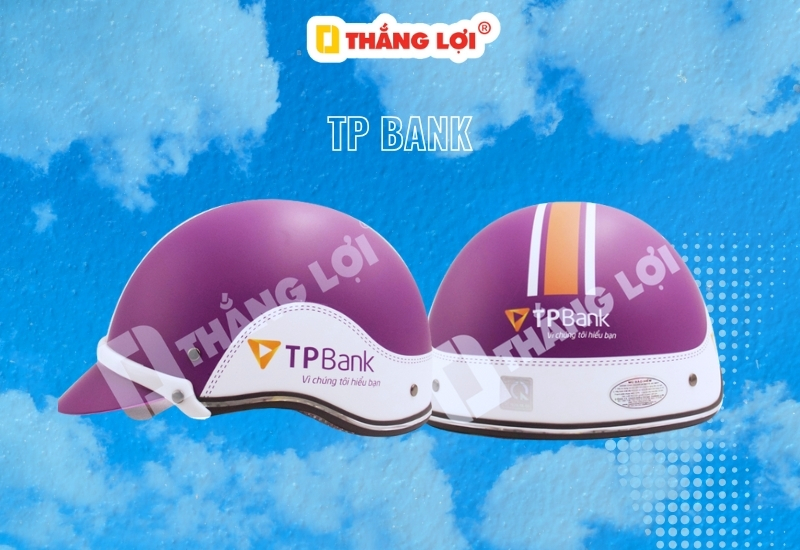 Nón bảo hiểm ngân hàng TP Bank màu tím