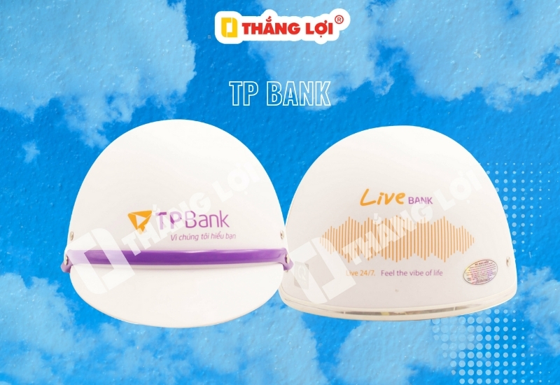 Nón bảo hiểm ngân hàng TP Bank màu trắng