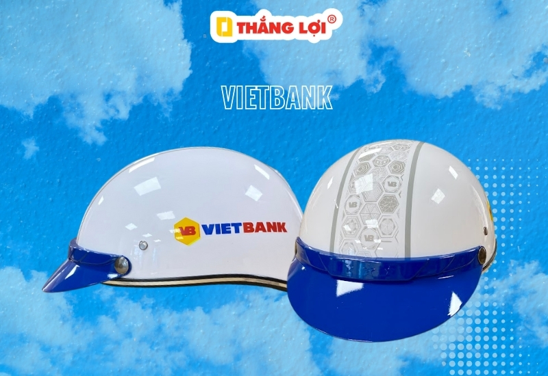 Nón bảo hiểm ngân hàng Vietbank màu trắng