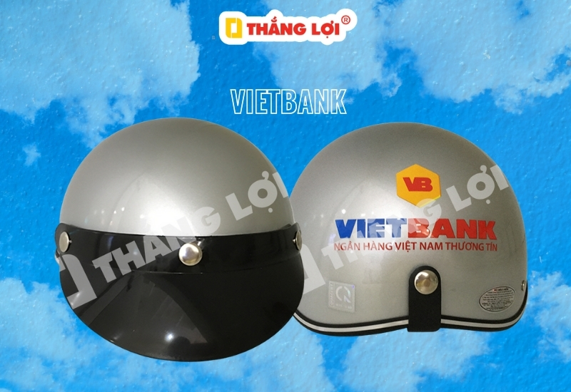 Nón bảo hiểm ngân hàng Vietbank màu xám