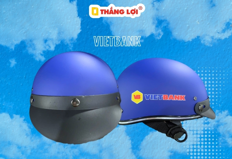 Nón bảo hiểm ngân hàng Vietbank màu xanh