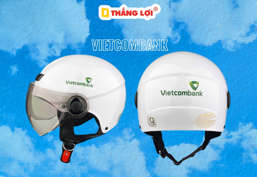 Nón bảo hiểm ngân hàng Vietcombank có kính