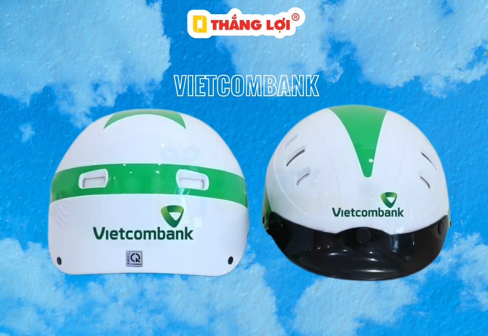 Nón bảo hiểm ngân hàng Vietcombank không kính