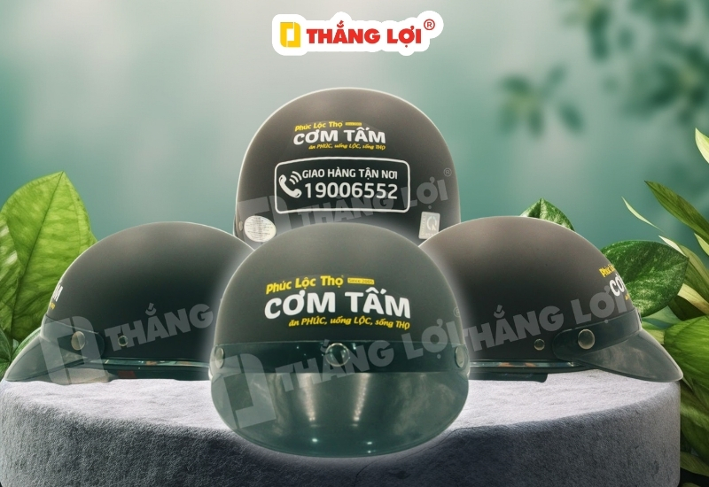 Nón bảo hiểm thương hiệu Cơm tấm Phúc Lộc Thọ