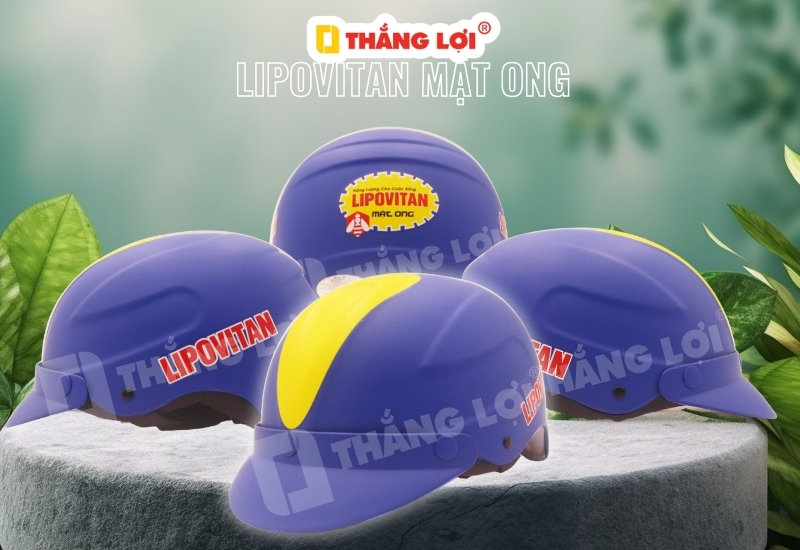 Nón bảo hiểm thương hiệu Lipovitan mật ong