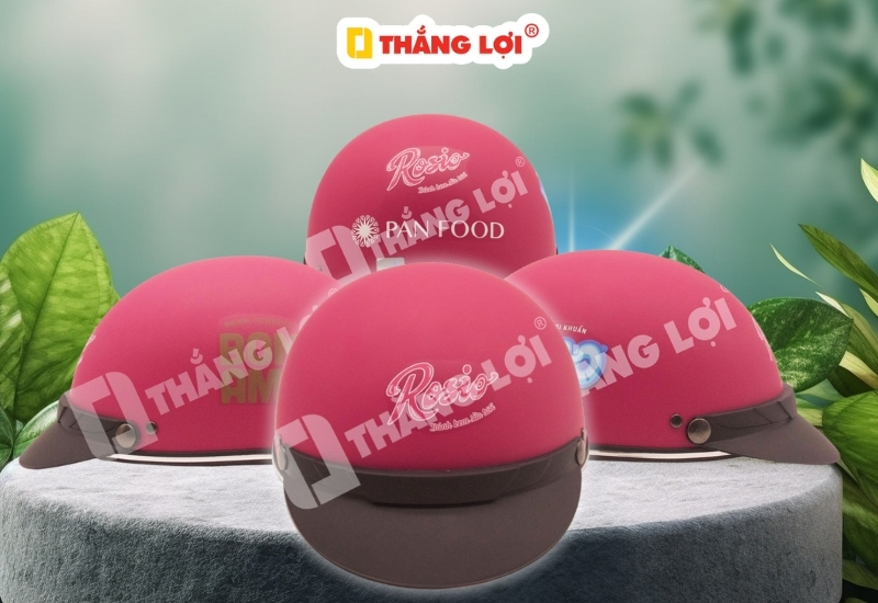 Nón bảo hiểm thương hiệu Pan Food màu hồng