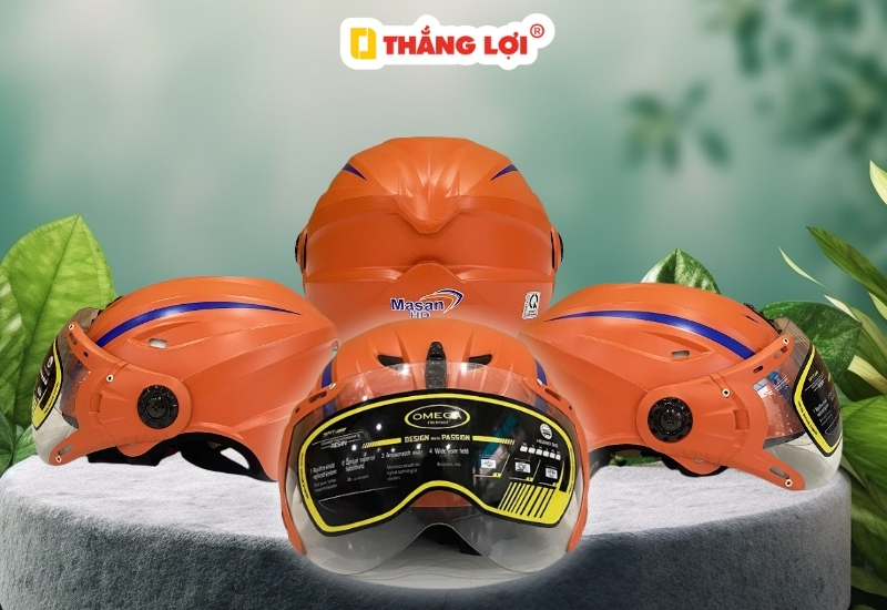 Nón bảo hiểm thương hiệu Masan màu cam