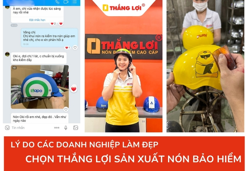 Lý do các doanh nghiệp làm đẹp chọn Thắng Lợi sản xuất nón bảo hiểm