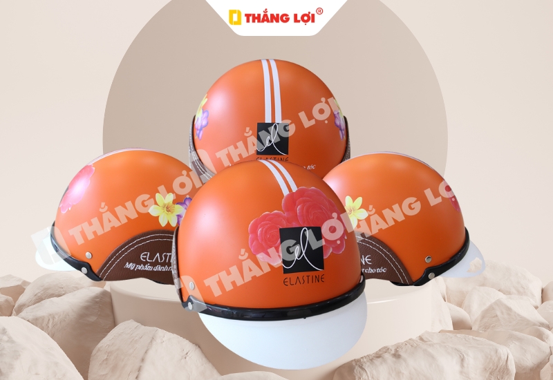 Nón bảo hiểm quà tặng mỹ phẩm tóc Elastine màu cam