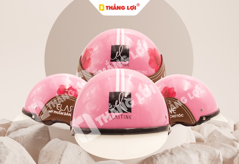 Nón bảo hiểm quà tặng mỹ phẩm tóc Elastine màu hồng