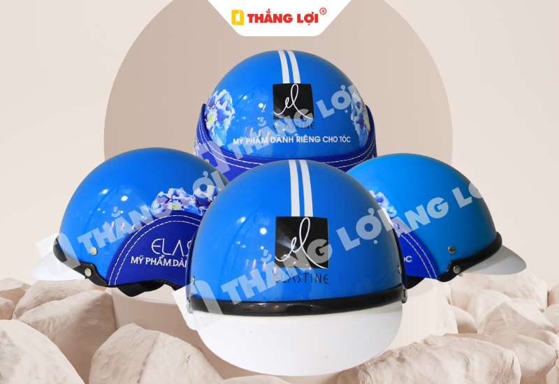 Nón bảo hiểm quà tặng mỹ phẩm tóc Elastine màu xanh