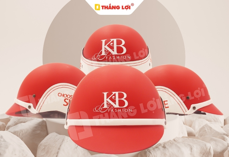 Nón bảo hiểm quà tặng thời trang KB Fashion màu đỏ