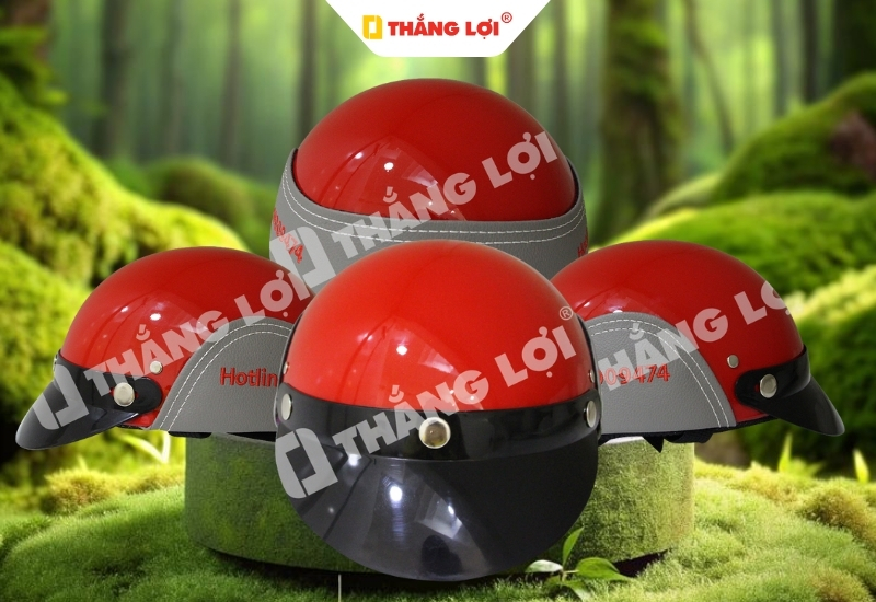 Nón bảo hiểm nửa đầu ốp da KGB