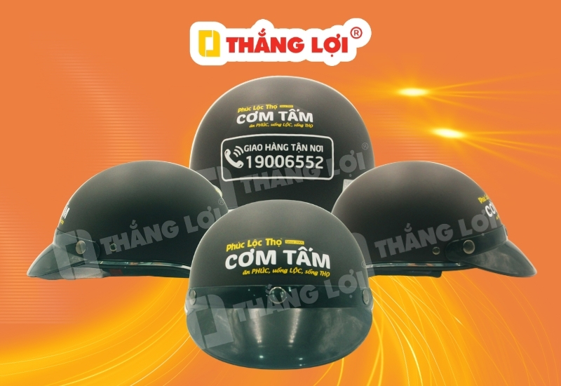 Mẫu nón bảo hiểm doanh nghiệp tại Thủ Đức cho thương hiệu Cơm tấm Phúc Lộc Thọ