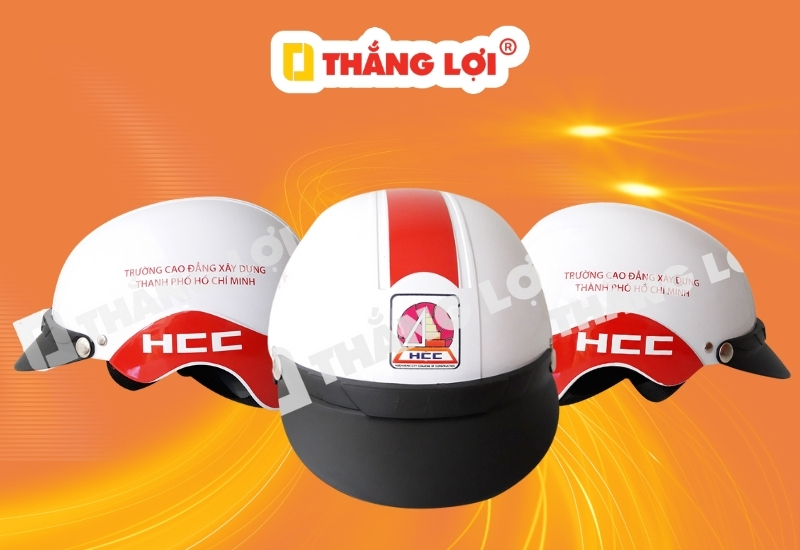 Mẫu nón bảo hiểm doanh nghiệp tại Thủ Đức cho trường cao đẳng Xây Dưng