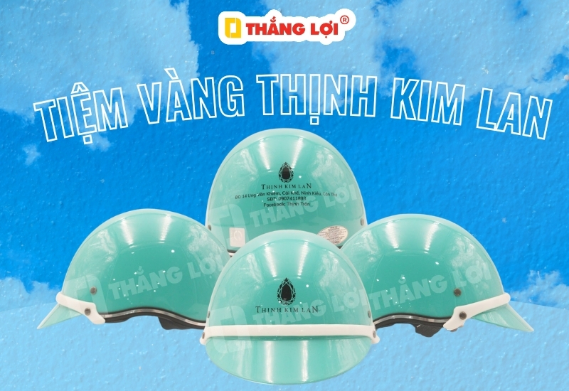 Nón bảo hiểm in logo tiệm vàng Thịnh Kim Lan