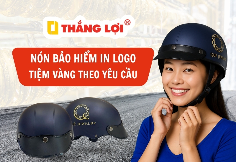 Mẫu nón bảo hiểm tiệm vàng in logo theo yêu cầu