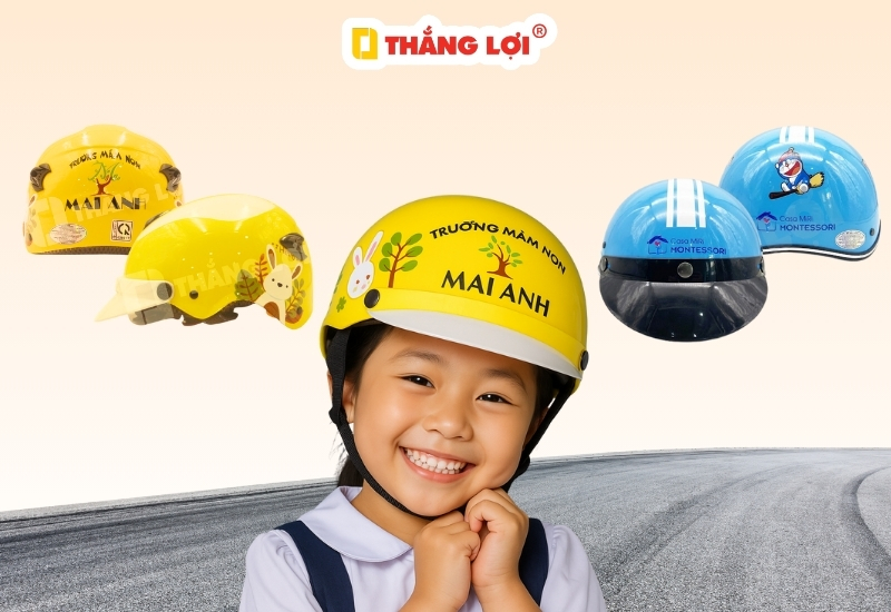 Thắng Lợi sản xuất nón bảo hiểm cho trường mầm non
