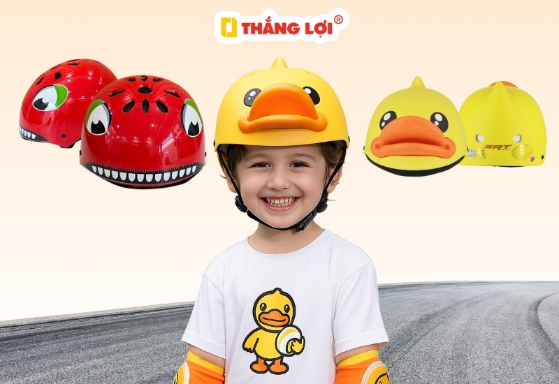 Thắng Lợi sản xuất nón bảo hiểm trẻ em hình thú
