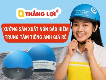 Xưởng sản xuất nón bảo hiểm Trung tâm Tiếng Anh giá rẻ
