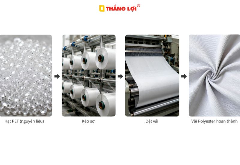 Nguồn gốc và quy trình để sản xuất ra loại vải polyester