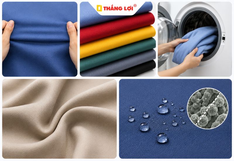 Vải polyester có ưu điểm là rất bền và giữ màu cực kỳ tốt