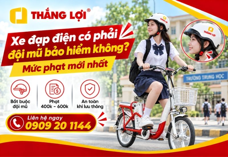 Xe đạp điện có phải đội mũ bảo hiểm không? Mức phạt 2026