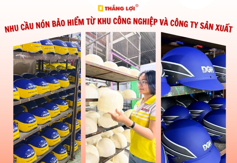 Nhu cầu đặt nón bảo hiểm in logo tăng cao từ các khu công nghiệp và công ty sản xuất